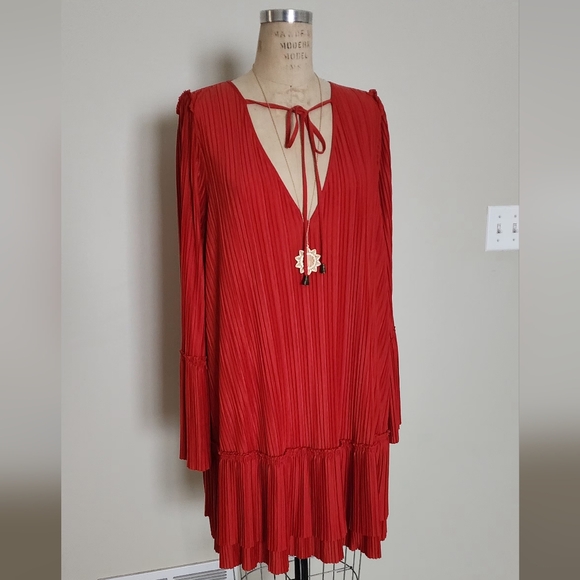 NWOT FREE People pleated dress - Picture 3 of 13